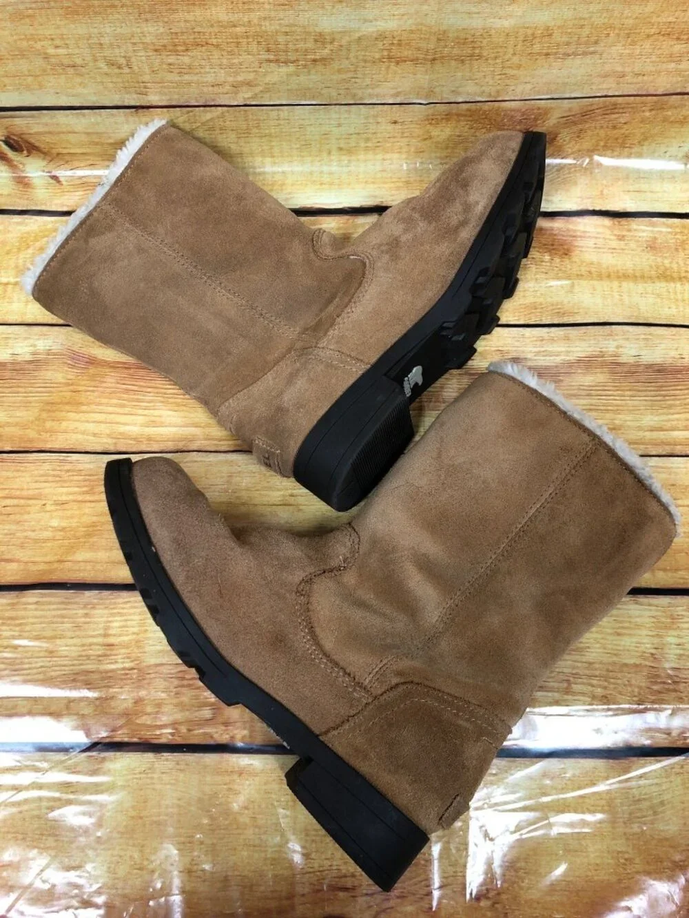SOREL Kids Girls 3/34 EMELIE Camel Brown Tan Boots NY2958-224